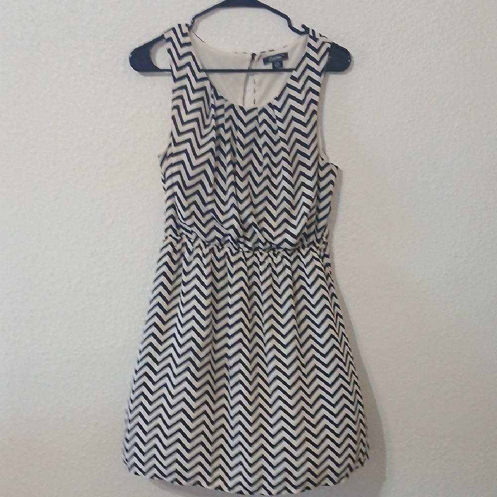 Tous Monochrome Zigzag Mini Dress